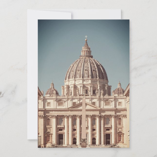 Convites Vatican basilica destination wedding Rome Italy (Frente)