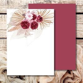 Convites Vazio Adiciona Sua Própria Grama Boho Burgundy