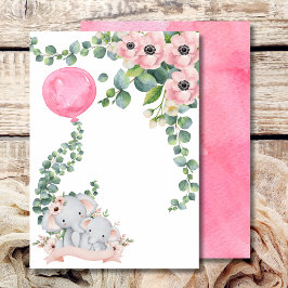 Convites Vazio Adicionar Seu Próprio Balão Rosa Eucalyptus