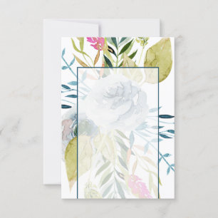 Convites Vazio azul aquarela floral casamento