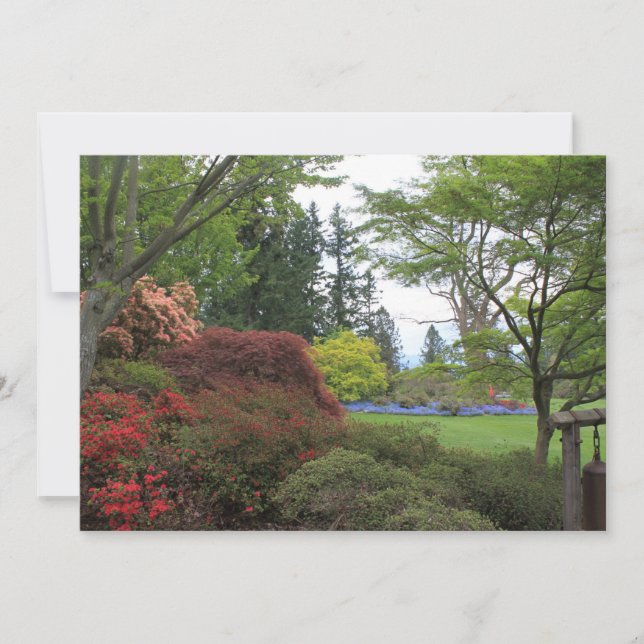 Convites Vazio com uma bela foto de jardim (Frente)