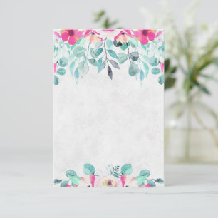 Convites Vazio cor-de-água cor-de-rosa primavera floral cas