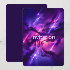 Convites Vazio Cósmico Neon Violeta
