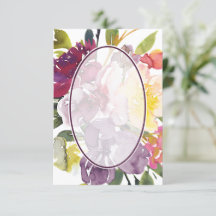 Vazio de casamento floral púrpura e amarelo