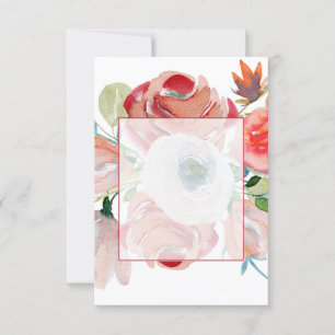 Convites Vazio de casamento floral vermelho e rosa