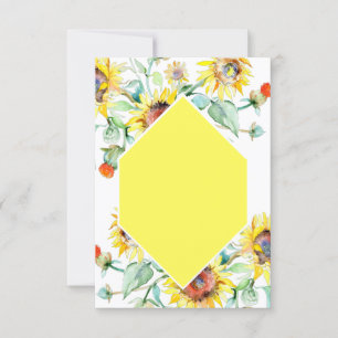 Convites Vazio de casamento Sunny Sunflower