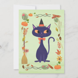 Convites Vazio Gato de Bruxas de Halloween