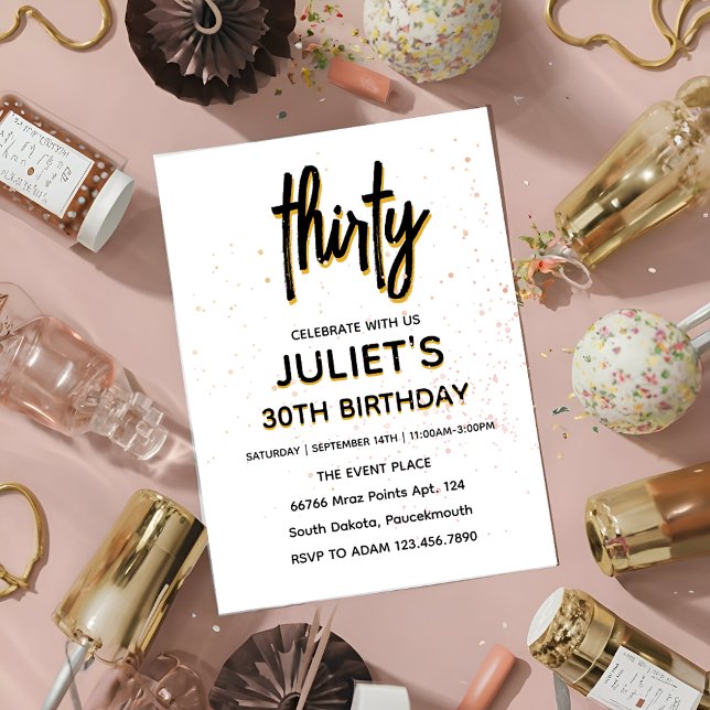 Convites vazio minimalista trinta e moderna aniversário de  (Criador carregado)