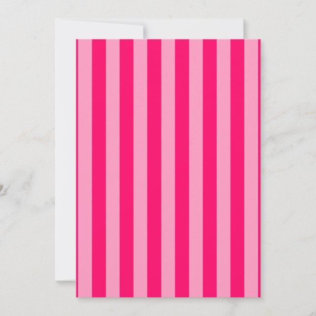 Convites Vazio Rosa Stripe Girly (Frente)