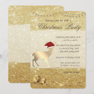 Convites Veado de Natal Elegante, Brilhante, Festa de Natal