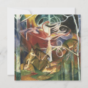 Convites Veados na Floresta por Franz Marc, Arte Fino Vinta