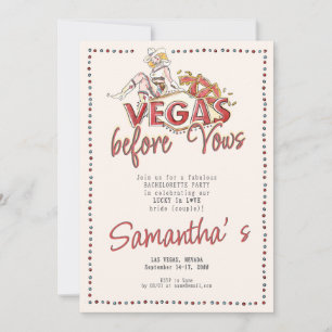 Convites Vegas Antes de Vows Casino Lucky Modern Bacheloret