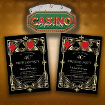 Convites Vegas Casino Royale Excelente Gatsby aniversário d<br><div class="desc">QUALQUER IDADE! Os temas do Excelente de cartão Real, Vintage Gatsby e Casino. Ele apresenta um Gatsby Excelente, a antiga forma do estilo da Deco da Arte de Hollywood de 1920, o ouro falso real, freer-de-lis, fontes vintage, também, jogando roupas de cartas com bordas ouros. Na parte de trás, um...</div>