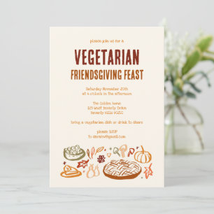 Convites VEGETARIANO Sagaz de Ação de Graças