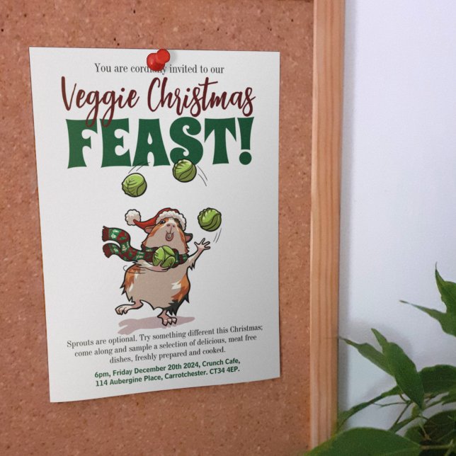 Convites Veggie Banquete de Natal Guiné Porcô Fazendo malab (Criador carregado)