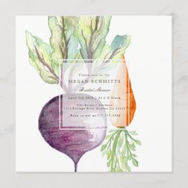 Convites Veggie Duo Beet & Carrot Watercolor Chá de panela