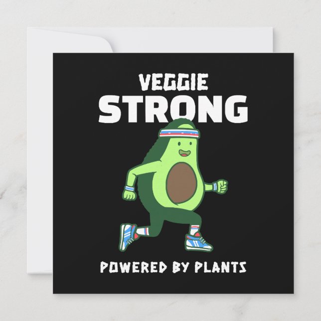 Convites Veggie Strong, Alimentado por plantas (Verso)