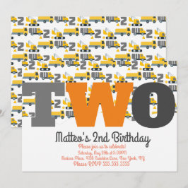 Convites Veículos de Construção Bomba de Aniversário Grande