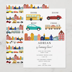 Convites Veículos de Transporte Urbano Caminhão Segundo Ani