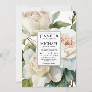 Convites VEJA BACK All-In-One White Roses Casamento