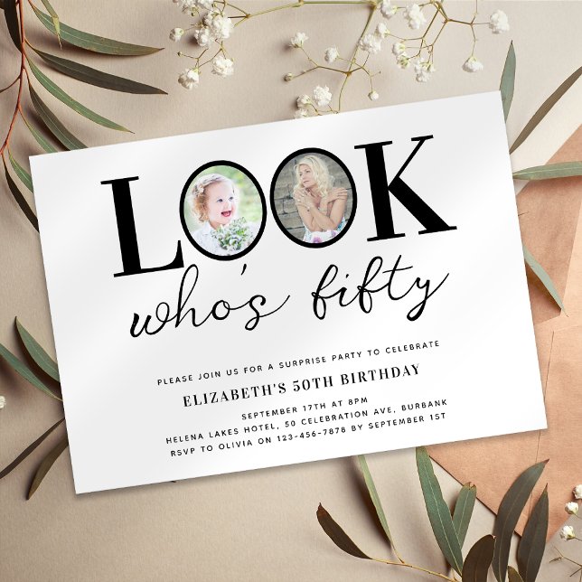 Convites Veja quem é a 50ª Festa de aniversário da Foto (Criador carregado)