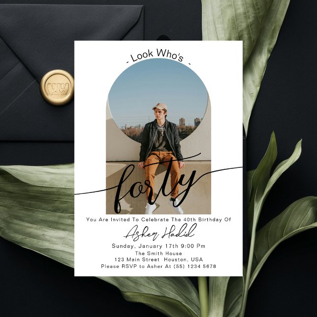 Convites Veja quem é o 40 moderno aniversário de 40 anos si (Criador carregado)