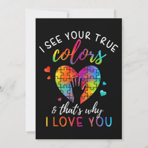 Convites Vejo suas verdadeiras cores, mundo de quebra-cabeç