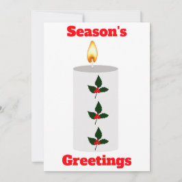 Convites Vela Branca de Saudações da Estação com Holly Card