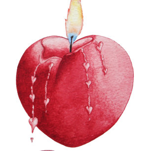 Convites vela de coração romântica vermelha para casamen