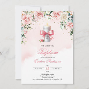 Convites Vela decorada festiva com fita e cruz