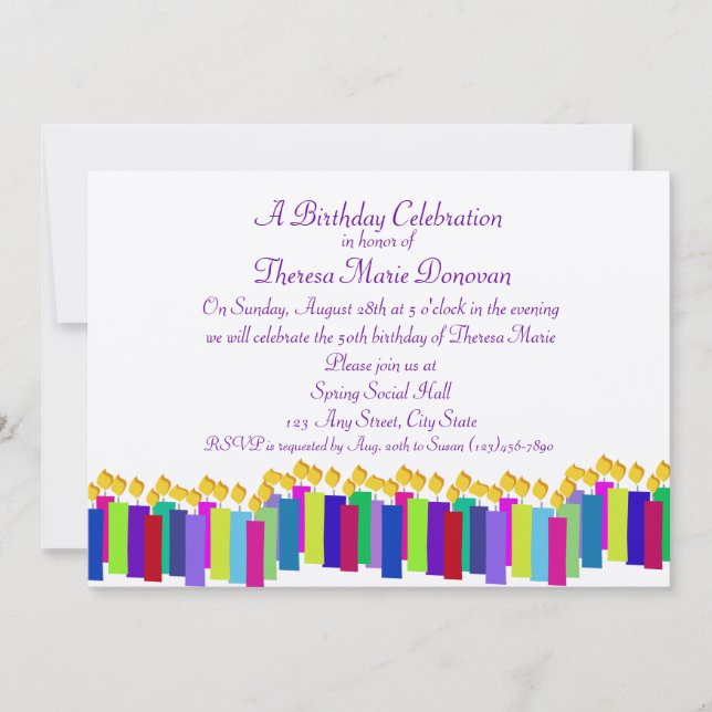 Convites Velas de Aniversário (Frente)