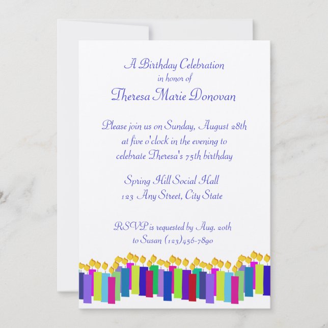 Convites Velas de Aniversário (Frente)