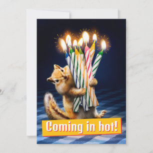 Convites Velas de Aniversário de Esquilo