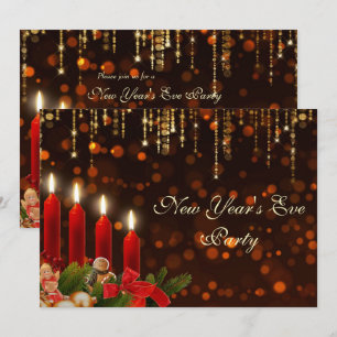 Convites Velas de Natal e Luzes de Ano Novo