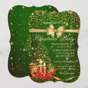 Convites Velas de Natal Elegantes, Festa da Empresa da Árvo