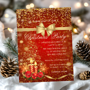 Convites Velas de Natal Elegantes, Festa da Empresa da Árvo