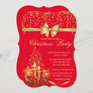 Convites Velas de Natal Elegantes, Festa de Companhia Verme