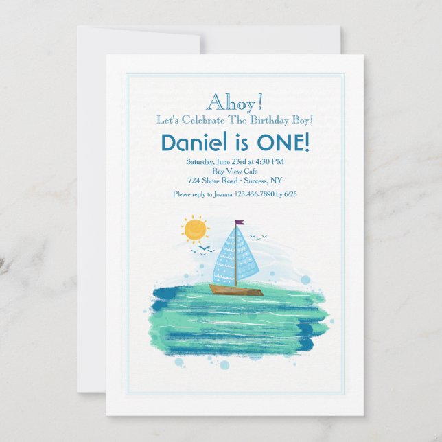 Convites Velejando em Sunshine (Frente)