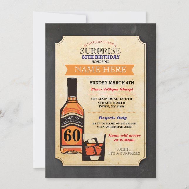 Convites Velhice a Perfecção Aniversário Cheers Whisky Invi (Frente)