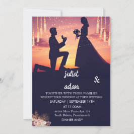 Convites Velho boho moderno e elegante Casamento Twilight