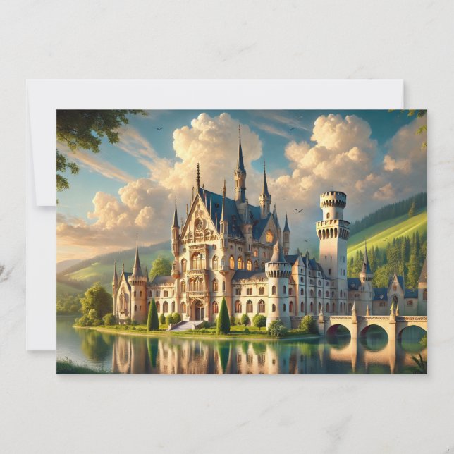 Convites Velho castelo majestoso (Frente)