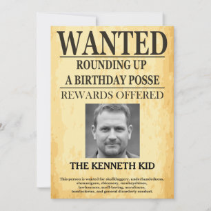 Convites Velho Oeste queria Poster 🤠 50º aniversário