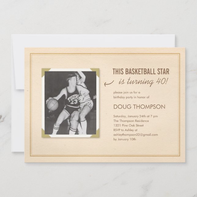 Convites velhos do aniversário da foto do fraseio (Frente)