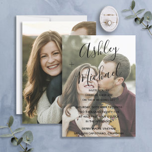 Convites Vellum Parecem Casamento Fotográfico Preto Mancha