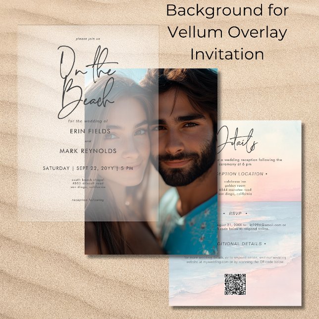 Convites Vellum Photo Background Wedding (Criador carregado)