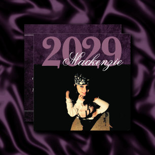 Convites Velvet Formando Foto de Grunge Roxo Ametist