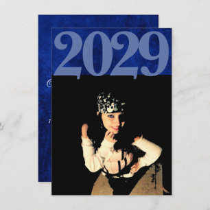 Convites Velvet Formando Foto de Tom de Joia Azul Sapphir