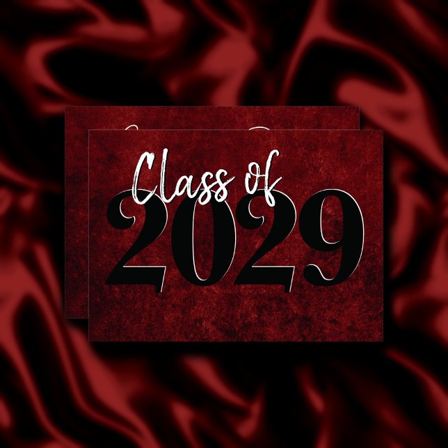 Convites Velvet Formando | Ruby Red Crimson Jewel Tone Grun (Criador carregado)