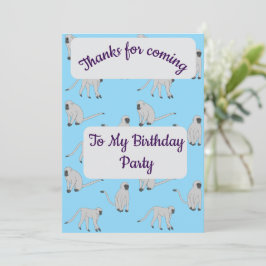 Convites Velvet Monkeys Thank you Card