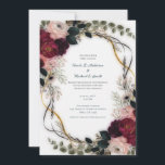 Convites Velvet Plum Garden Floral Greenery Wedding<br><div class="desc">Customize for your event</div>
